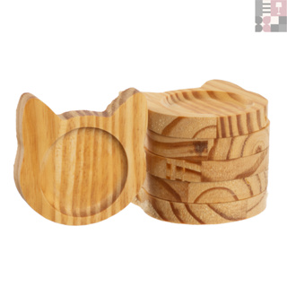 Kit Jogo Pires De Madeira Pinus Para Xícara de Café Copo Expresso Gato em Oferta na Shopee