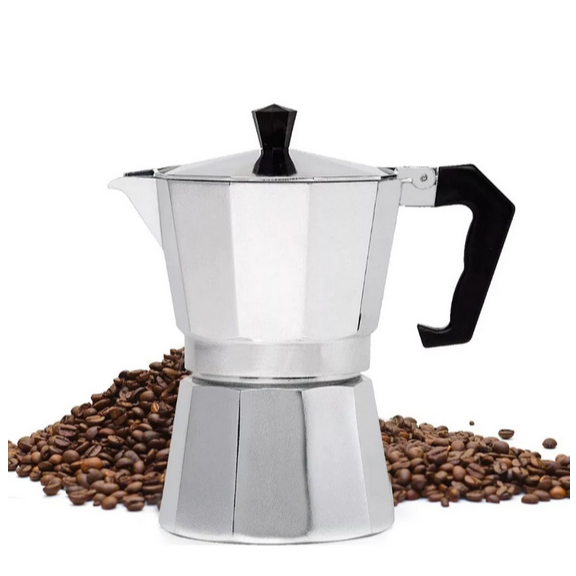 Cafeteira Italiana Alumínio 3/6/9 Xícaras Aço Decorada Top Cafeteira Rápida
