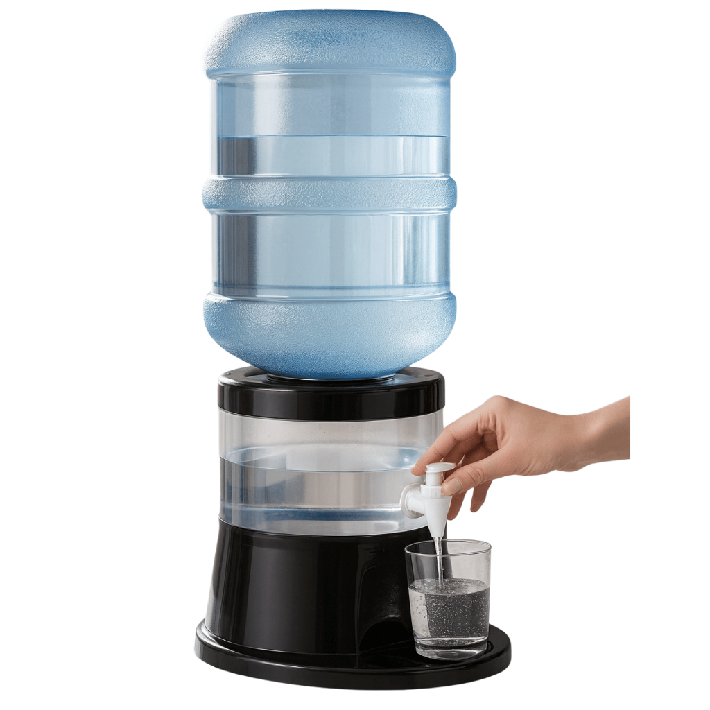 Suporte Galão Dispenser De Agua Garrafao Preto Base Copo Preto Manual em Oferta na Shopee