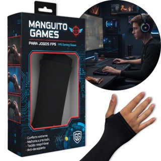 Manguito Gamer Profissional Speed Longo Alta Performance Fps Único Preto em Oferta na Shopee