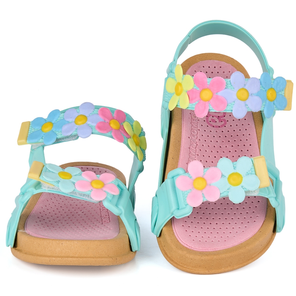 Sandália Papete Infantil Menina Plugt Bora Bora Flores Colorida Confortável Macia Antiderrapante em Oferta na Shopee