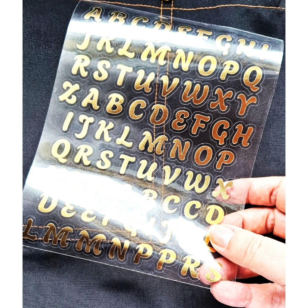 Letras alfabeto Vinil termocolante Transfer Filme de recorte Dourado Prata Preto