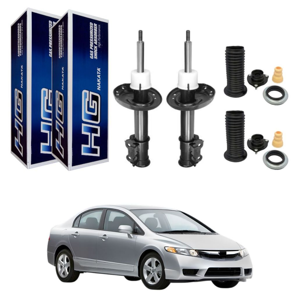 PAR AMORTECEDOR DIANTEIRO CIVIC 2007 A 2011 NAKATA + KIT
