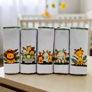 Fralda de  Bebe Tecido Duplo / 100% algodão / Kit com 5 Unidades / Menina  e Menino / 70cmx70cm / em Oferta na Shopee