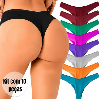 Kit 10 Calcinhas Fio Duplo Não Marca na Roupa Tanga Confortável em Oferta na Shopee