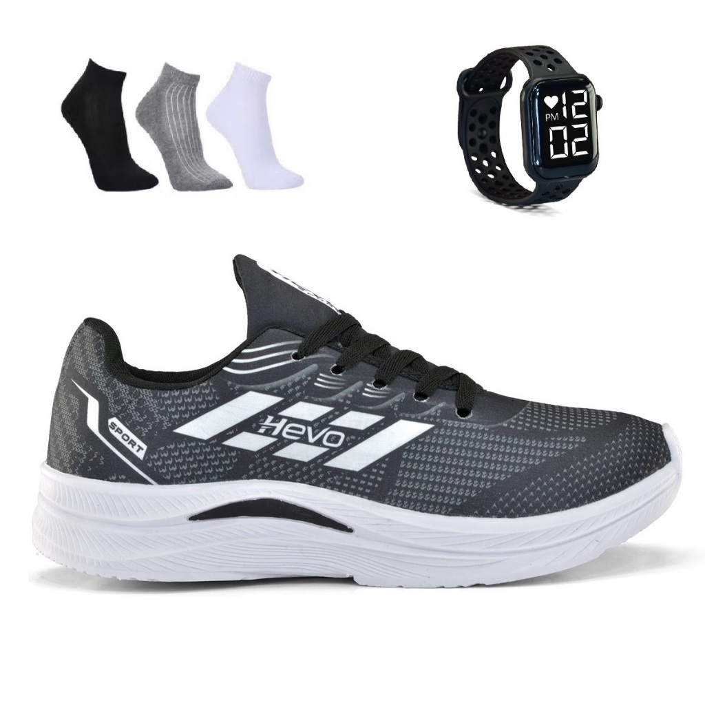Tenis Masculino e Feminino + Relogio + Meia Esportivo Caminhada Corrida Treino Versatil Sola ultra Macio e Leve Promoção em Oferta na Shopee
