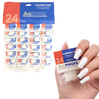 Unhas Postiças 24 Unidades Brancas Curvadas Gold Finger K.Empress Curve Cartela em Oferta na Shopee