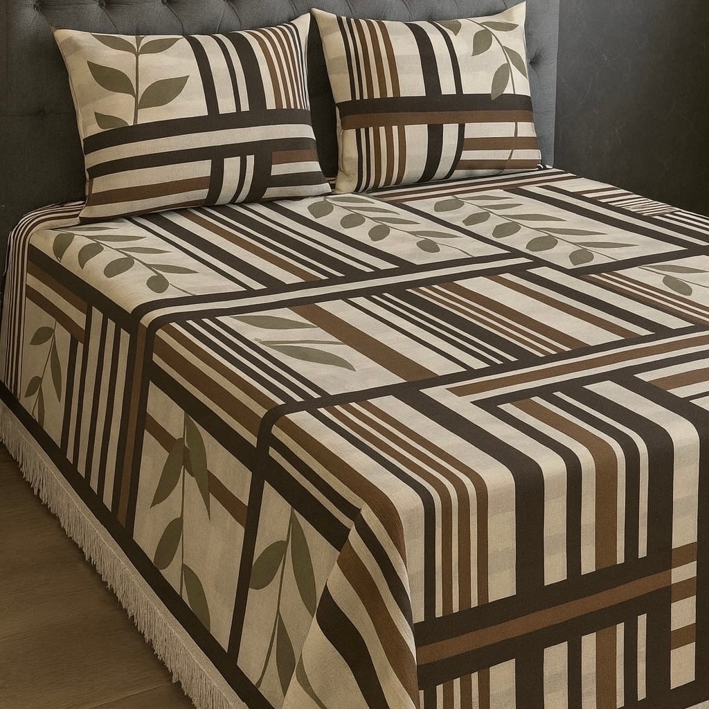 Jogo de Colcha Casal com Franja 2.40x2.20 Cama Decoração Cobre Leito