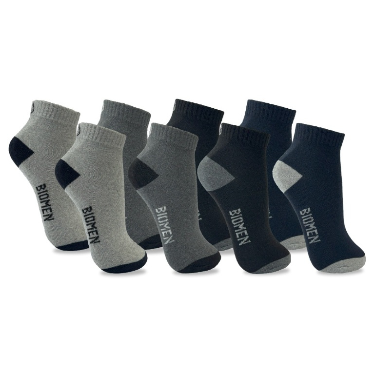 Kit até 12 Pares Meia Masculina Cano Curto Cores Sortidas BIOMEN