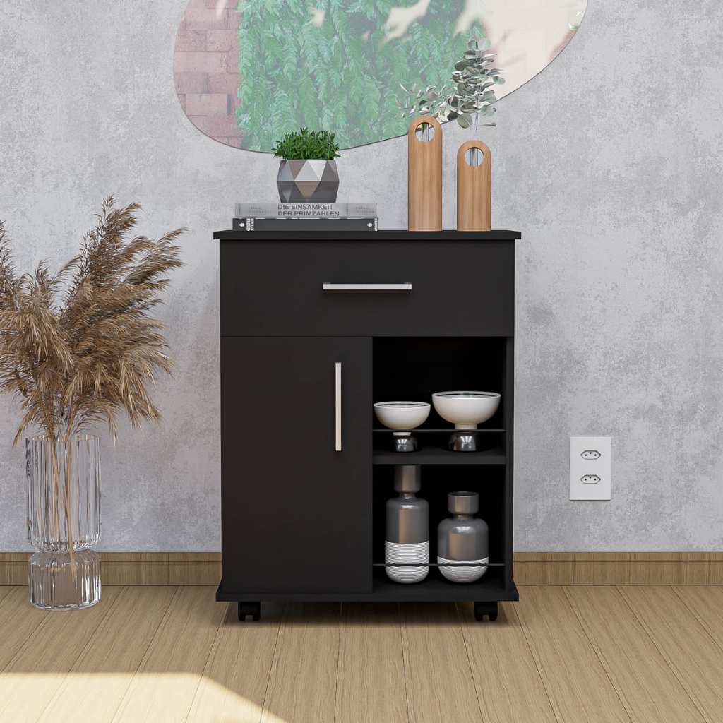 Suporte Microondas Cozinha Armário de Chão com Rodinhas e Gaveta Móveis Bonatto em Oferta na Shopee