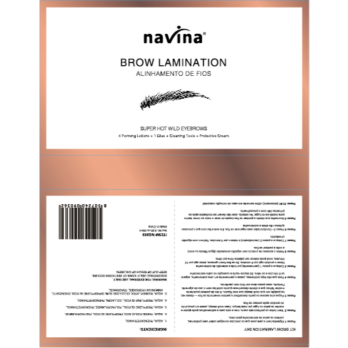 Kit Completo Brow Lamination NAVINA Sobrancelhas Profissional Permanente Cilios