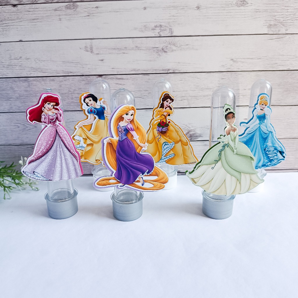 Aplique para Tubete PRINCESAS DISNEY 2 camadas - Mimo Lembrancinha Personalizada Festa Menina Princesa