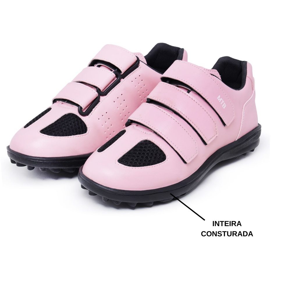 Sapatilha Tênis de Ciclismo Rosa Feminino Bike MTB Lançamento
