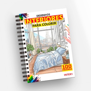 Livro para colorir interiores Antiextress Adulto 100 páginas em Oferta na Shopee