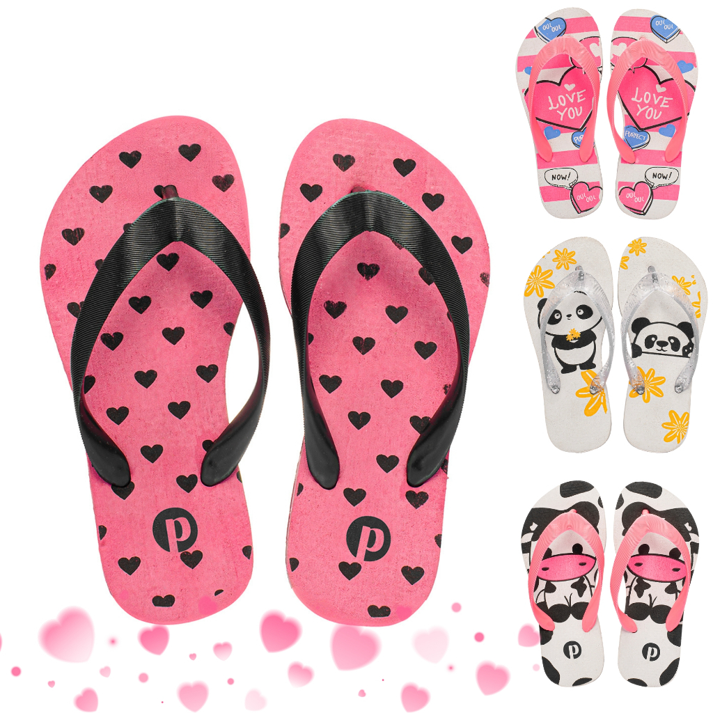 Kit Chinelo Infantil Feminino Estampado Dia a Dia em Oferta na Shopee