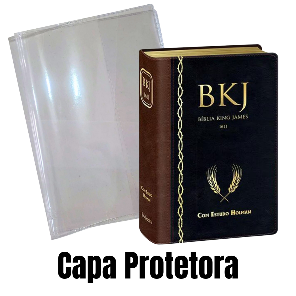 Capa Plástica Transparente Protetora para Bíblia de Estudo King James 1611 Holman e Bíblia de Estudo Mulher de Deus