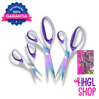 KIT 3 Tesouras Westpress Titanium Profissional - Não Perde Corte! - Cor Branca em Oferta na Shopee