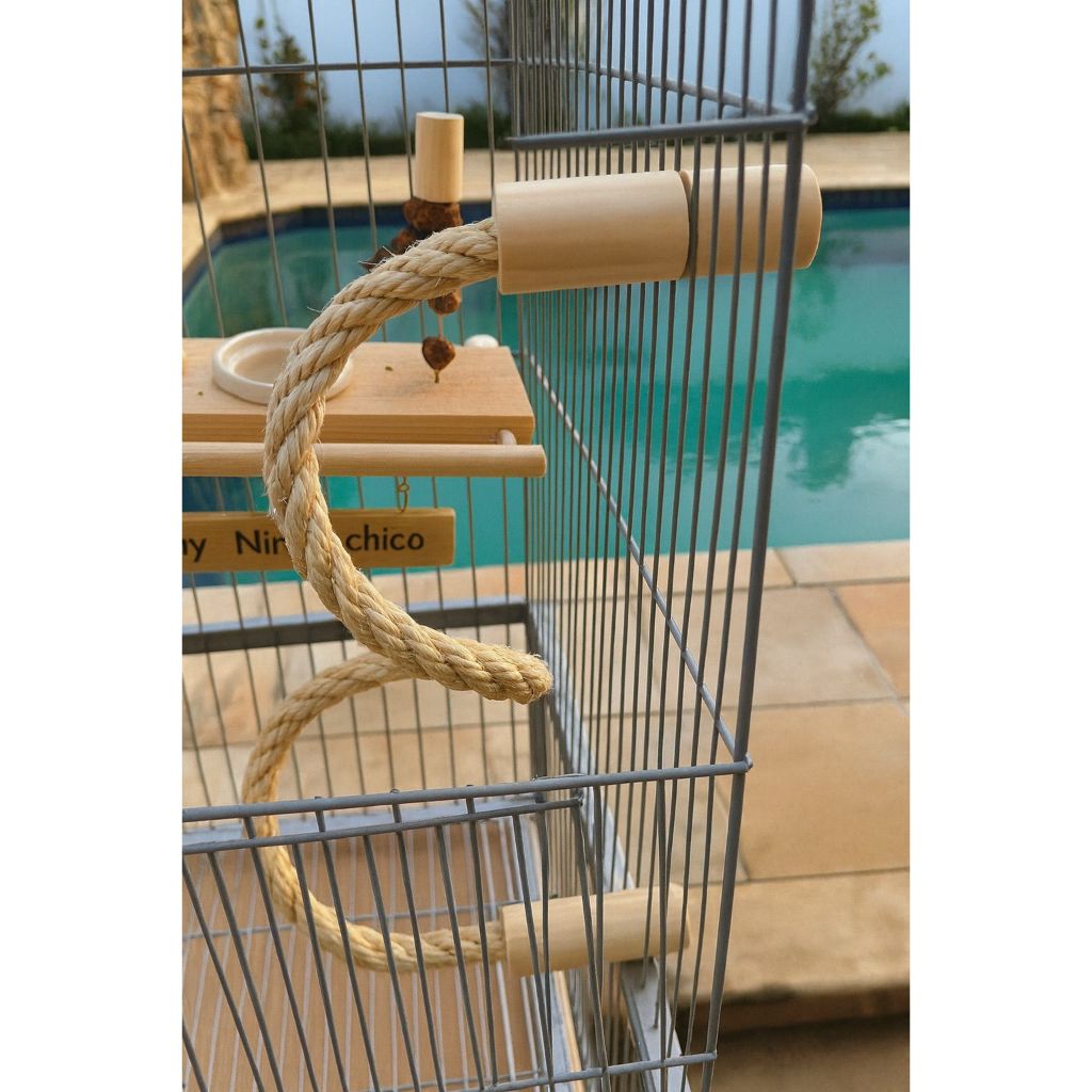 Poleiro  Flexível de Sisal para Calopsita, Periquitos, RingNeck, Agapornis e outras aves