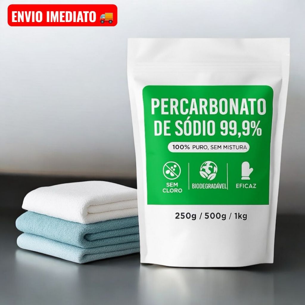 Percarbonato 100% Puro 1KG  – Lava Roupas, Clareador, Branqueador e Alvejante