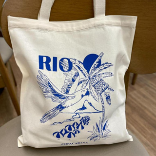 Bolsa Sacola Ecobag RIO bolsa de praia100% algodão tamanho 33x40cm em Oferta na Shopee