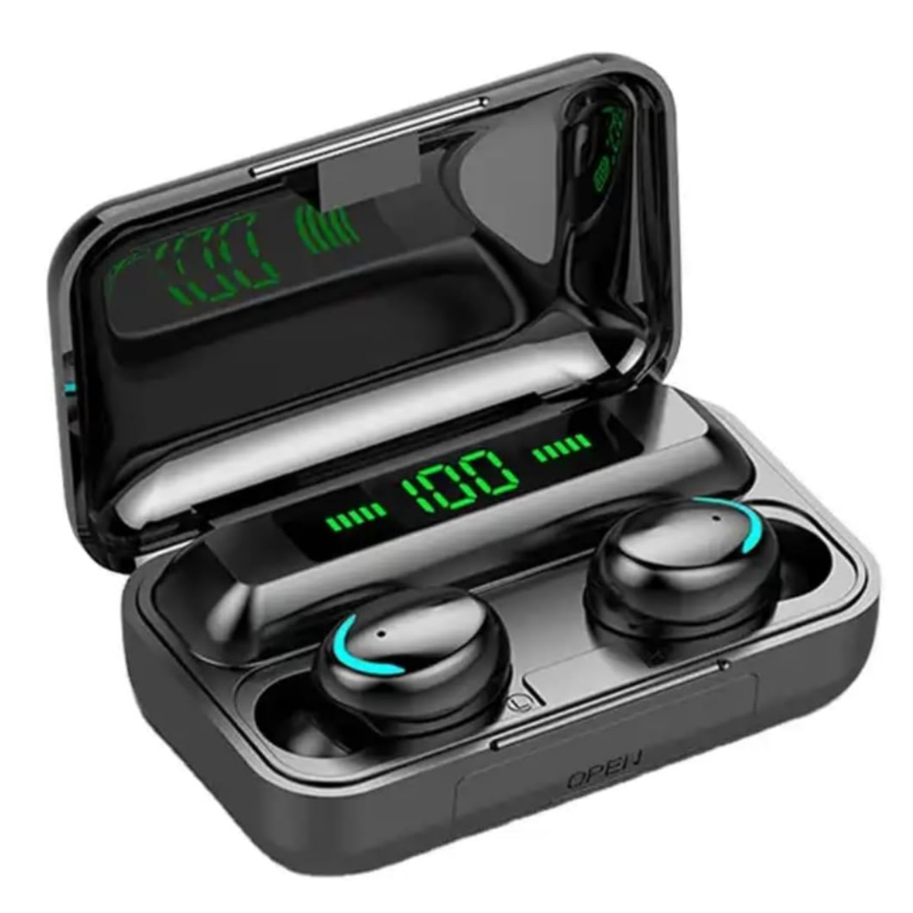 Fone Sem Fio F9-5 - Bluetooth 5.3 - Com Função Power Bank(F9) Power Bank 2 em 1 + Cancelamento de Ruído Display LED e IP