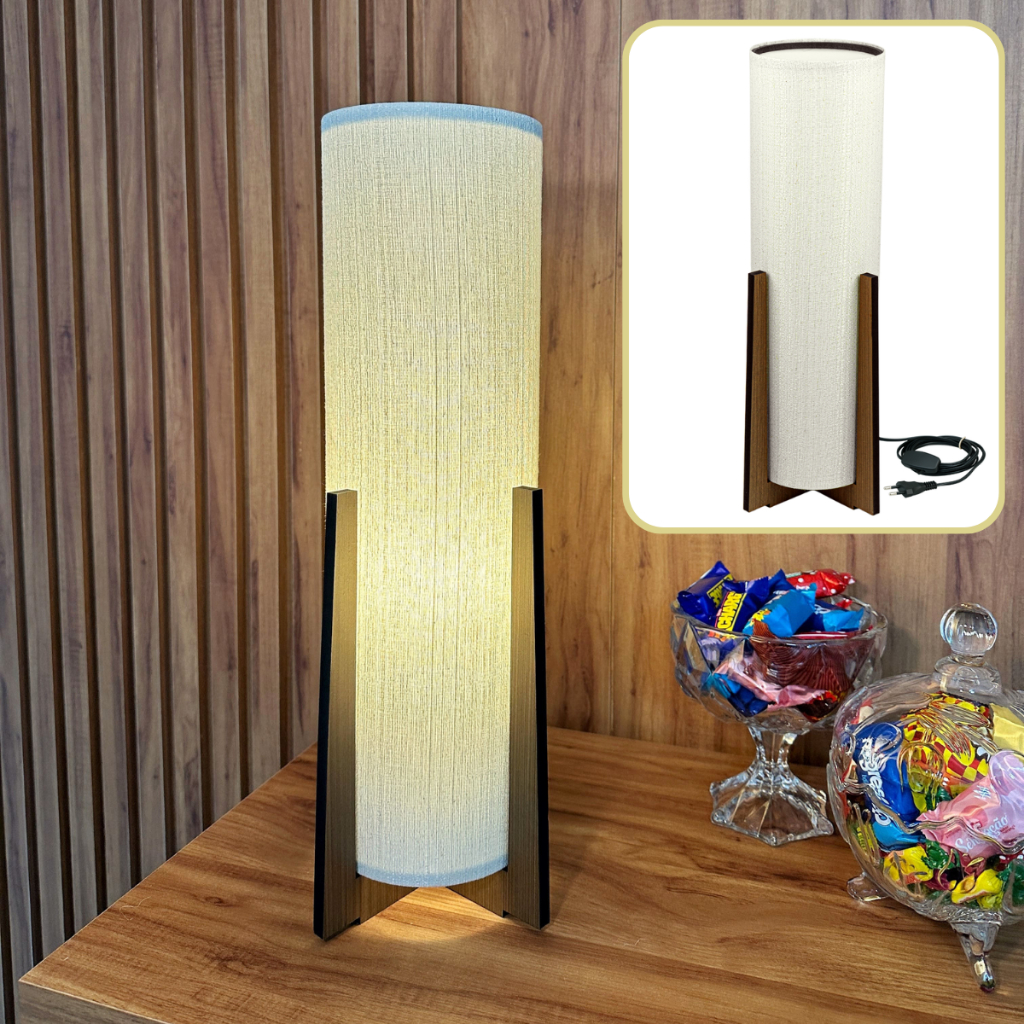 Luminária Abajur de piso atlas para sala quarto escritório luxo Decoração Mdf Bivolt em Oferta na Shopee