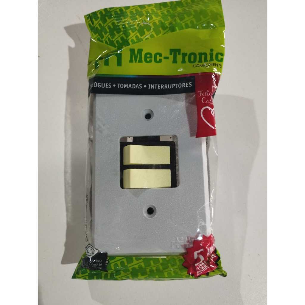 Interruptor 2 Tecla 4 x 2 Simples 10A 250V com placa  Mectronic