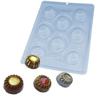 Forma de Acetato 3 Partes Bombom Trufa Detalhada Pudim em Oferta na Shopee