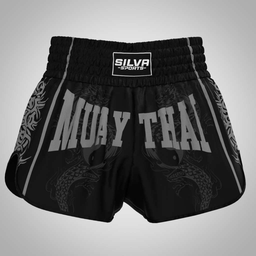 Short Muay Thai Boxe Yin Yang Masculino Treino Luta MMA Leve Confortável