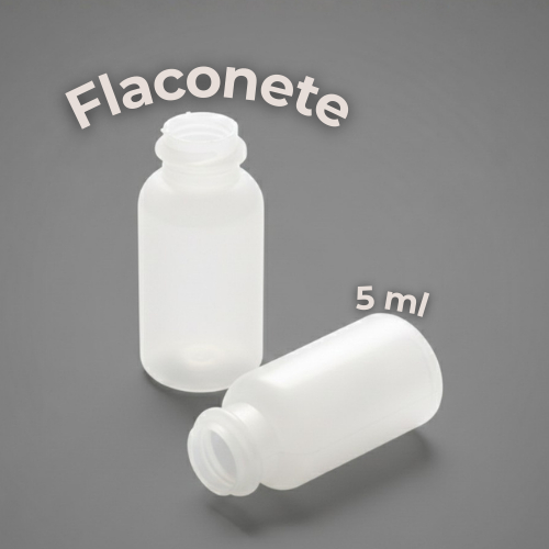 Frasco Flaconete Plástico 5ml Tampa De Pressão | Ideal para Amostras e Perfumaria