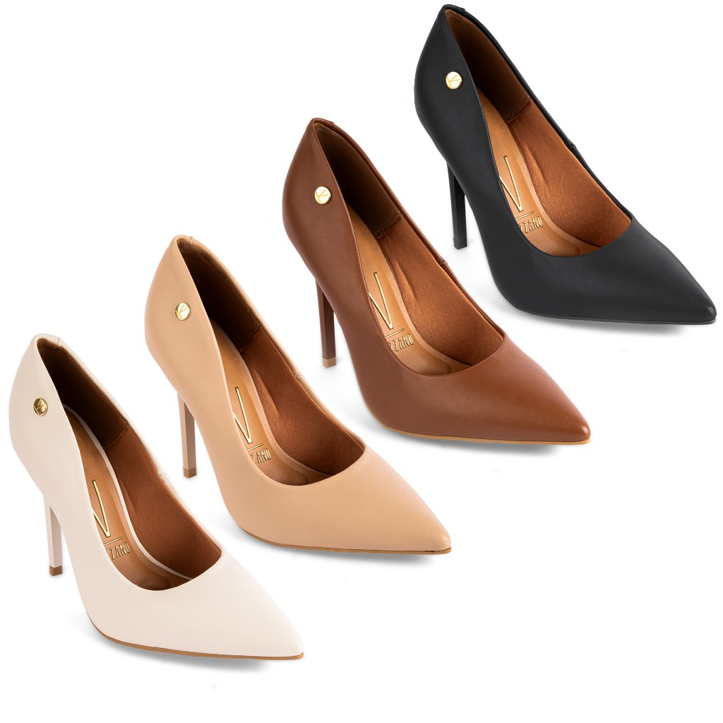 Scarpin Vizzano Salto Alto Bico Fino Elegante 1421-100 em Oferta na Shopee