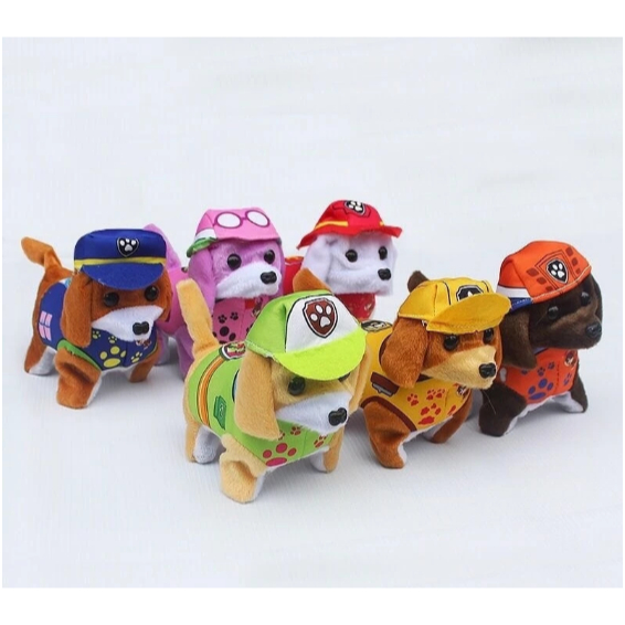 Cachorrinho de brinquedo Patrulha Canina De Pelucia anda e late a Pilha Para Criança em Oferta na Shopee