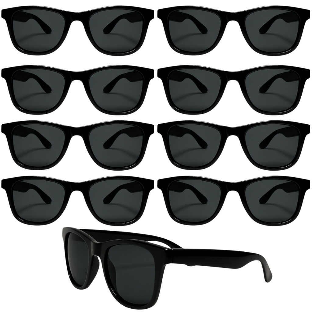 Kit 10 a 40 Óculos de Sol Lente Escuro Preto Para Evento Festa Baladas Casamento Formatura Raves