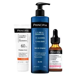 Principia Kit Restaurador c/ Gel de Limpeza GL-02 + Sérum Multirreparador MIX-03 + Protetor Solar PS-01 FPS 60