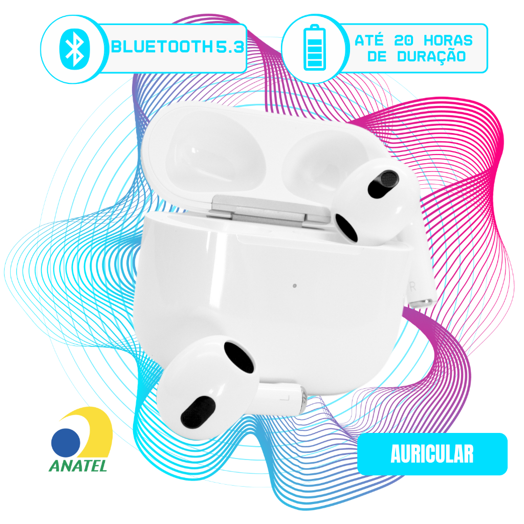 Fone de Ouvido Bluetooth Kimaster TWS300 Touch - Conexão Estável, Touch Control, Bateria Durável