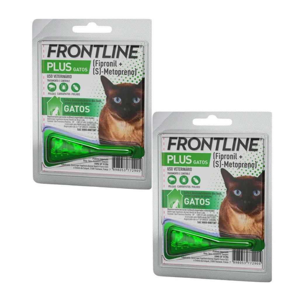 Kit 2 Antipulgas e Carrapatos Frontline Plus para Gatos - 1 Pipeta em Oferta na Shopee