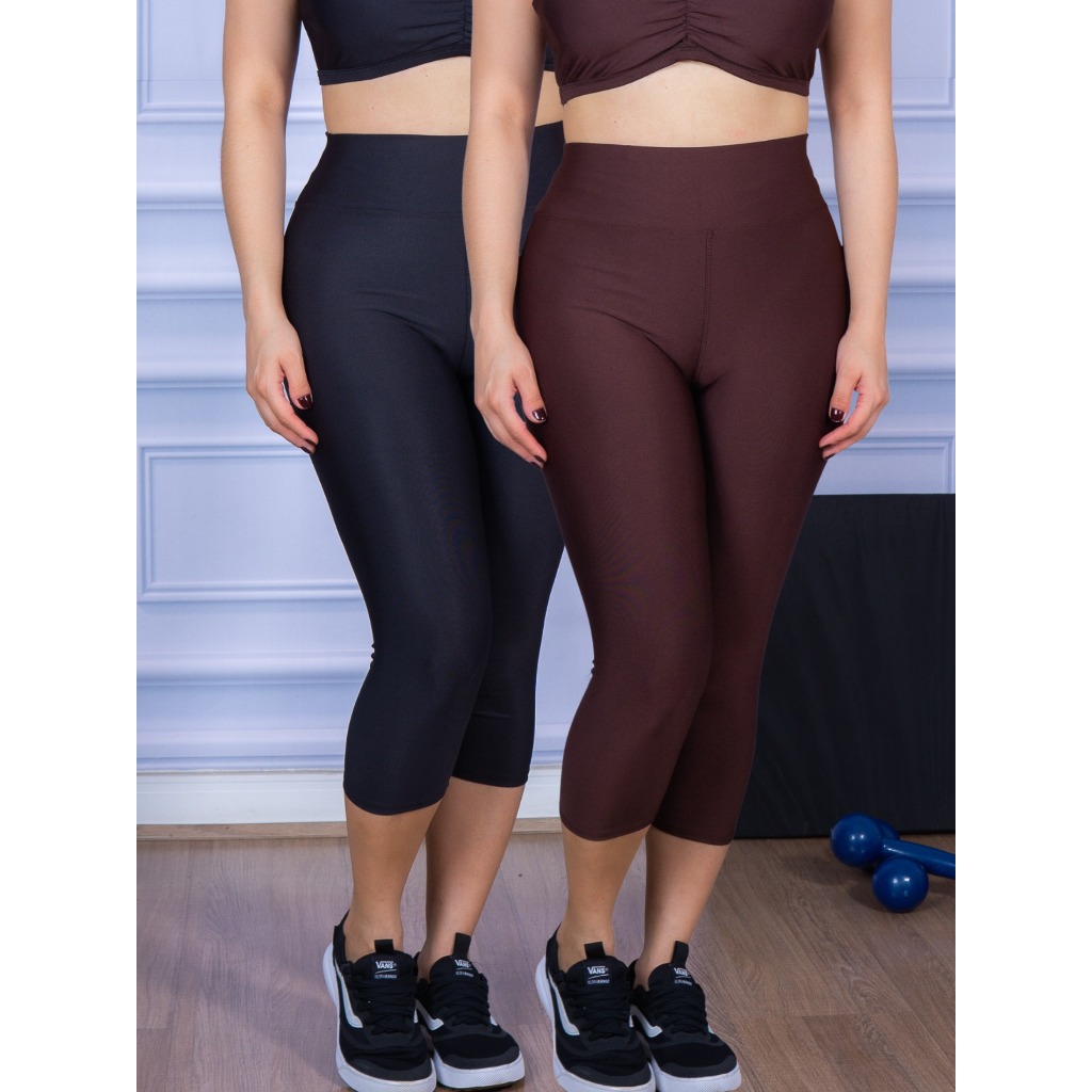 Kit 2 Calça Capri Fitness Calça Corsario Feminina Academia ou Dia a Dia