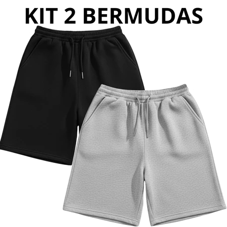 Kit 2 e KIT 3 Bermuda Masculina de Moletom Treino Academia Caminhada Com Bolso