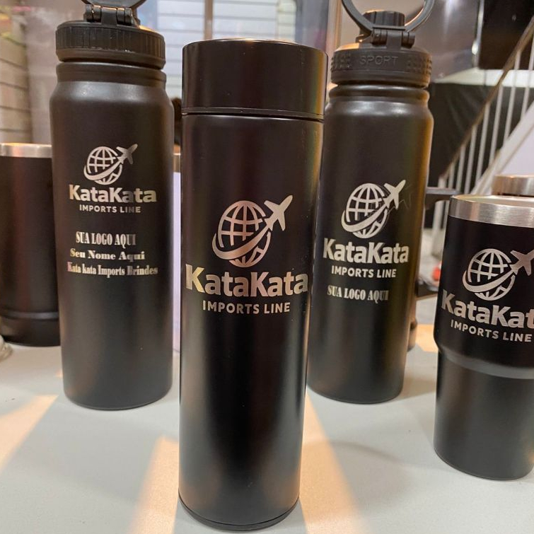 Garrafa Térmica Digital Inteligente 500ml + Personalização com seu Nome ou Logo (Empresa ou Time)