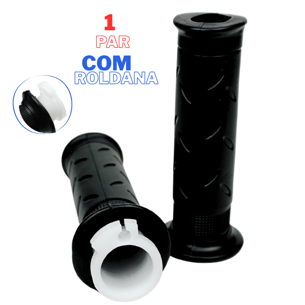 Par Manopla Vazada De Guidão Moto Honda Biz 125 2006,A 2018 Com Roldana Completa Original em Oferta na Shopee