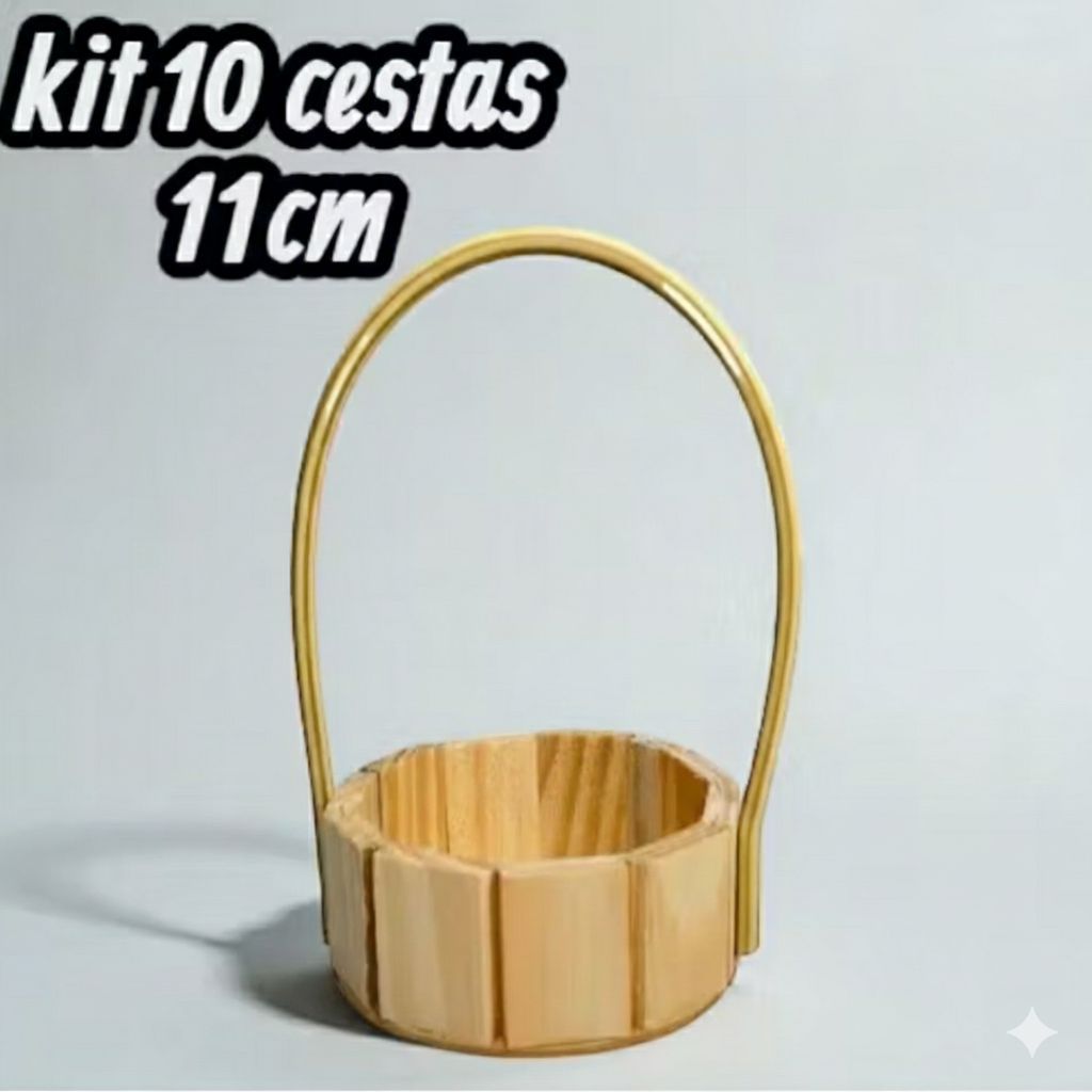 Kit 10 Cesta Mini Redonda 11 Centímetros