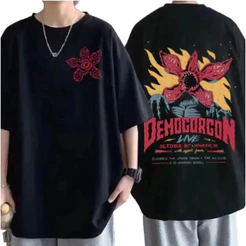 Camiseta Unissex Stranger Demogoron Basico 100% Algodão Serie Things Em Alta Estilosa