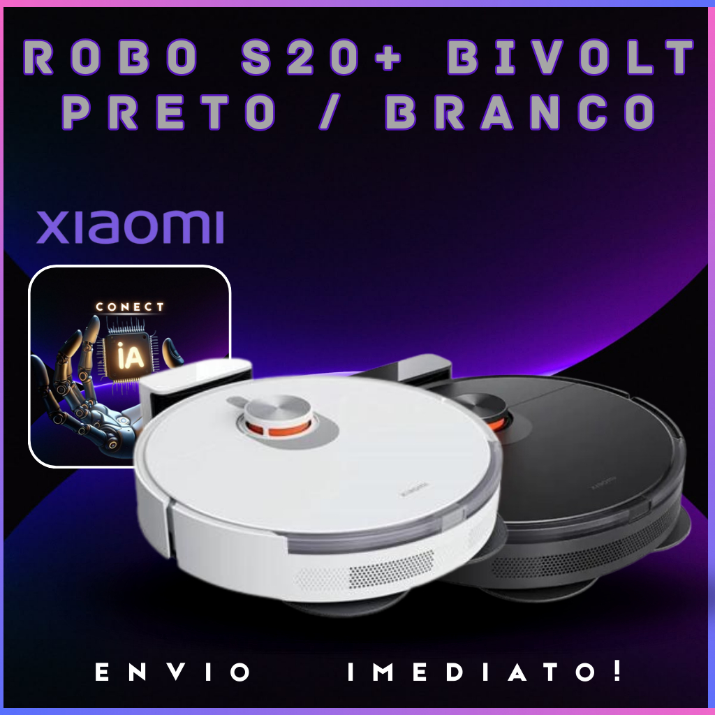 Imagem ROBO ASPIRADOR XIAOMI ROBOT VACUUM S20+ PLUS  BRANCO/PRETO BIVOLT (LER DESCRIÇÃO) LANÇAMENTO