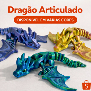 Dragão Articulado 3D Press the Wyvern • 24cm • PLA Duo • Cores Exclusivas • Colecionável Decorativo em Oferta na Shopee