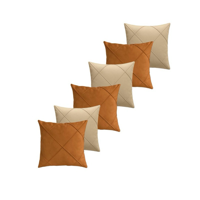 kit com 6 capas de almofada de suede drapeado 45x45