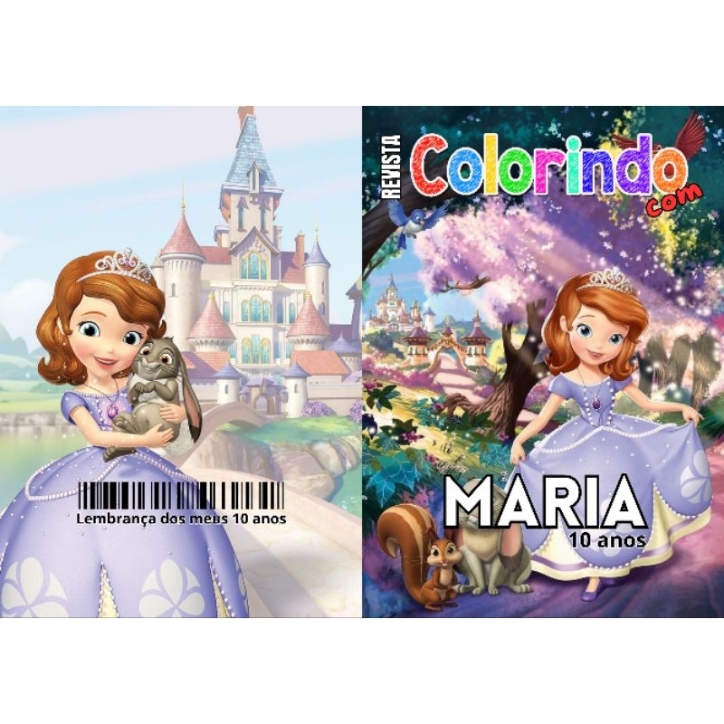 Revista de Colorir PRINCESA SOFIA 2 Personalizada Lembrancinha Festa Infantil Todos os Temas Livro