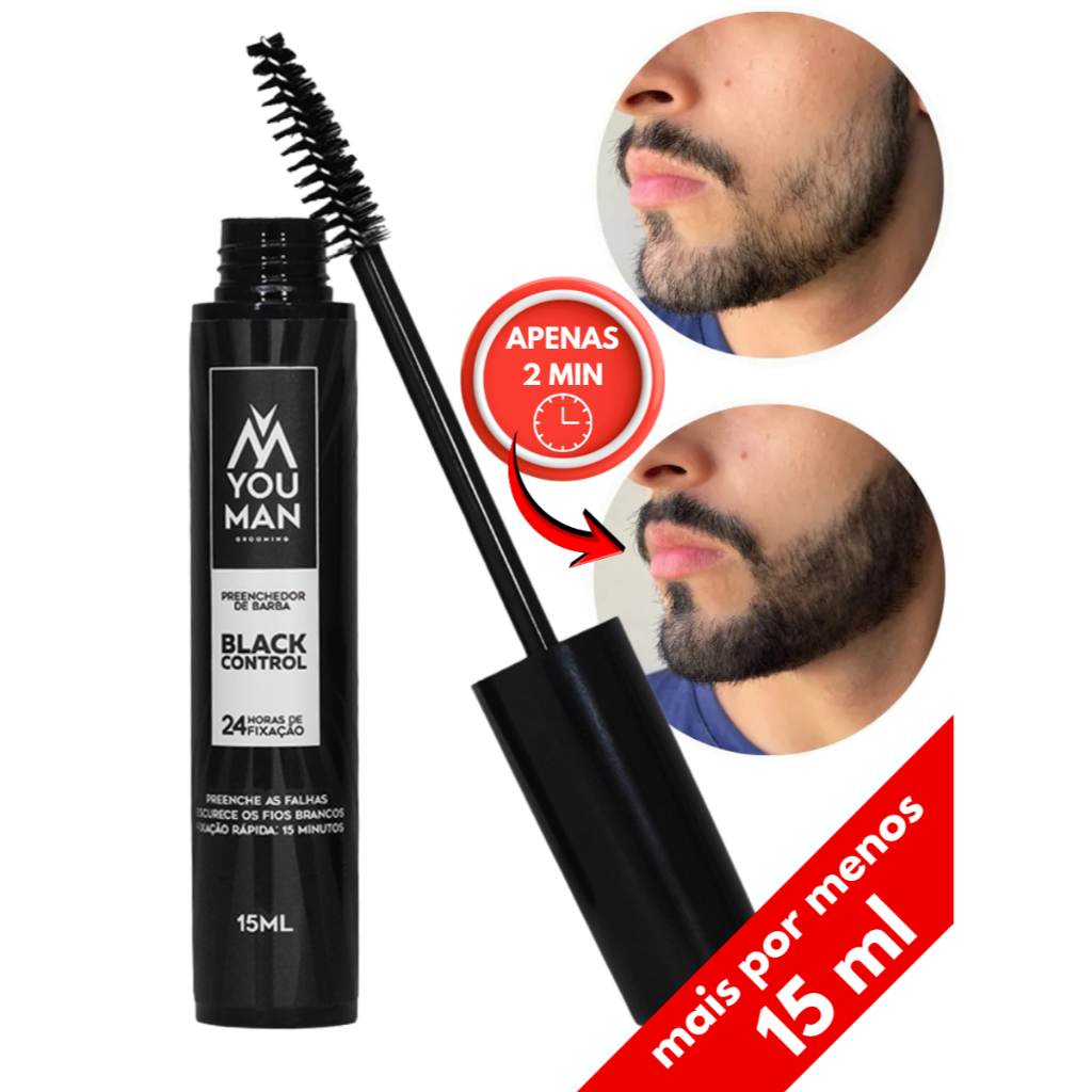 Escurecedor Preenchedor Barba e Sobrancelha 15ml Black Control You Man Original