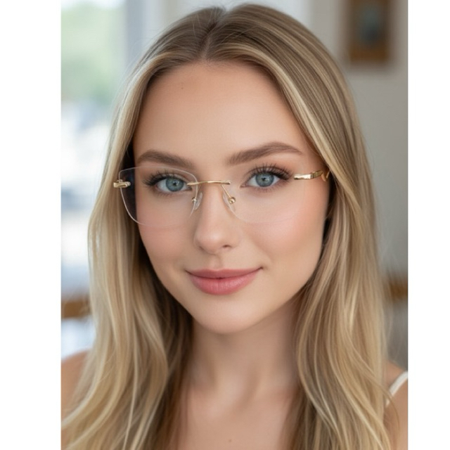 ARMACAO DE OCULOS SEM ARO RETRO METAL FEMININO em Oferta na Shopee