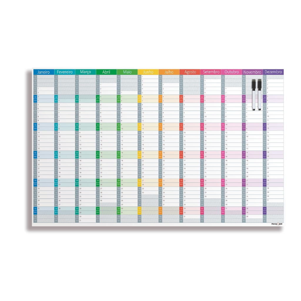 Planner Quadro Lousa 2026 Planejamento Anual - 50x80cm e 60x90cm com 2 Canetas em Oferta na Shopee