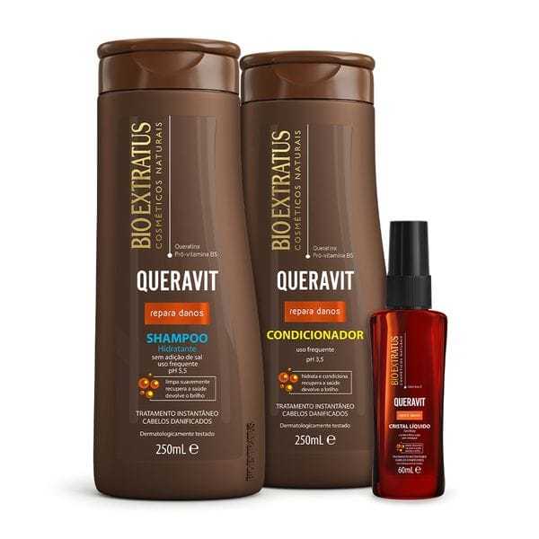 Bio Extratus Kit Queravit (250mL/g) Shampoo, Condicionador e Cristal Líquido(SH+CD+CRISTALLIQUIDO)